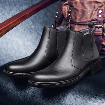 2022 Noua din Piele pentru Bărbați Chelsea Cizme Barbati Pantofi de Iarna Impermeabil Brand de Lux de Designer de Înaltă Calitate Glezna Cizme Pentru Bărbați