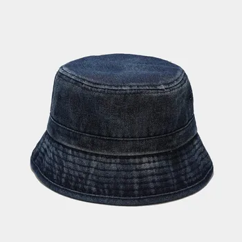 Bazinul Solid Pălărie Pălărie de Moda Palarie Adult Pescar Denim Găleată de culoare Verde Închis Găleată Pălării pentru Bărbați Pălării pentru Protectie solara