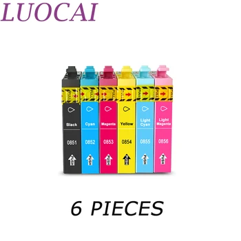 6X LuoCai Cartușele de Cerneală Compatibil Pentru Epson Stylus 73N T0851N T0852N T0853N T0854N T0855N T0856N 1390 T60 R330 Printer