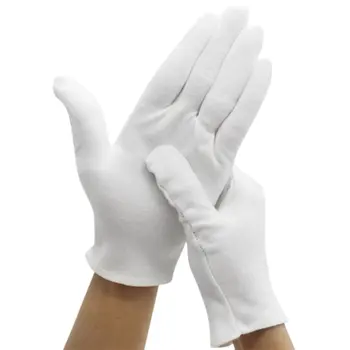 6 Perechi Alb Mănuși de Bumbac SPA Mănuși Pentru Femei, Bijuterii de Manipulare Bumbac Moale Subțire Mănuși de Protecție Mâini