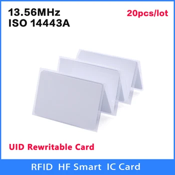 RFID HF Card NFC 13.56 Mhz IC-UID Carduri UID Reinscriptibile Schimbătoare Carduri Inteligente ISO14443A de Înaltă calitate din China Carte de Magie 20buc