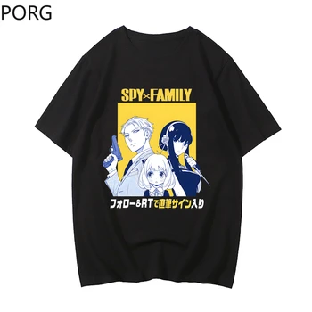 Anime Spion X Familiei Tricou Bărbați Vară Manga Print de Mare Dimensiune T-shirt O Ncek Scurt, camasi cu Maneca Anya Loid Yor Grafic Teuri Bumbac
