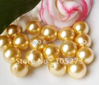 Bijuterii DIY AA6-12MM Galben-Auriu Rotund Jumătate-Forate Shell Perle Pentru a Face Cercei /inele/ pandantive perle en-gros