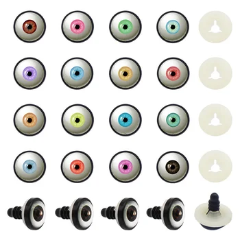 10 Perechi De Sticlă Rotund Elev De Siguranță De Ochii Omului Butoane Din Plastic Cu Șaibă Pentru Jucărie De Păpuși De Pluș Ambarcațiuni Efectuarea Doll Accesoriu