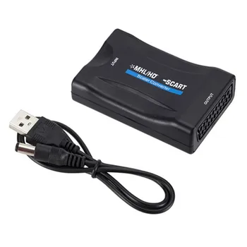 1080P SCART HDMI compatibil Video Audio Converter cu Cablu USB pentru HDTV Sky Box DVD Semnal de Televiziune de Lux Converter