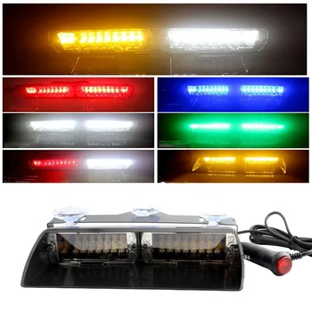 16LED Lumini de Poliție Car LED Lumina Strobe 12V Rosu/Albastru/Alb Lămpi de Semnalizare Flash Dash de Urgență Parbriz Intermitent Lumina de Avertizare