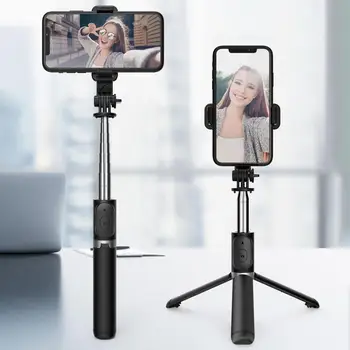 O Cheie de Fotografiere Selfie Stick Trepied Singură Axă compatibil Bluetooth 4.0 Selfie Trepied Umple de Lumină de Control de la Distanță de Telefon Trepied