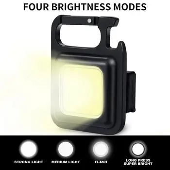 Mini Portabil de Buzunar USB Reîncărcabilă Lanterna COB Lumina de Lucru cu LED-uri Brelocuri Pentru Exterior Urgență Camping Tirbușon Pescuit