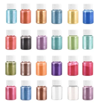 24 de Culori Rășină Epoxidică Pulbere Set Colorant Mineral Cu Sclipici Perlat Pigment Pentru Proiecte DIY Decorare Material
