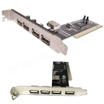 Noi 5 PORT USB 2.0 (4+1) PCI HUB CARD de MARE VITEZĂ ADAPTOR 480MB pentru PC-ul Windows