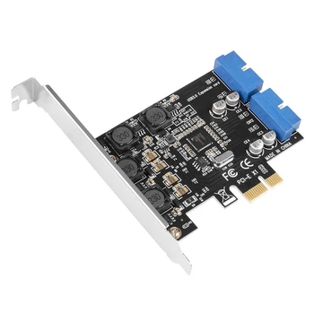 PCIE Dual 2 Porturi de Expansiune Card 19PIN USB 3.0 Card PCI-E PCI 20Pin de sex Masculin Porturi Adaptor Extender Card Pentru Desktop