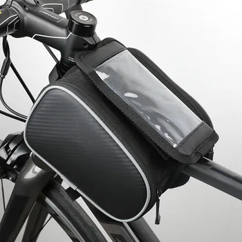 Rezistent la apa Sac de Cadru de Biciclete Duble Spate Touch Screen Fața Instrument Coș Sport Road Bike Rucsac Ciclism MTB Cos Accesorii