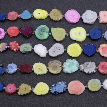 10buc Naturale Neregulate Seven-culoare Secțiunea Cristal de Floarea-soarelui Piatra Margele DIY Bijuterii Brățară Colier Cercei Accesorii