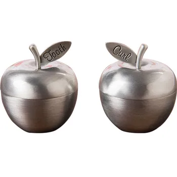 Metal fetale Copil Primul Meu Păr și Dinți Cutie de Depozitare Apple a Forma Copilului de a Salva Dintii de Lapte Colectare Cutie de Cadou