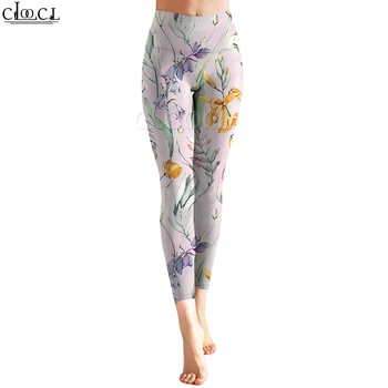 CLOOCL Moda Femei Legging Frumoase Flori Model 3D Imprimate Pantaloni cu Talie Înaltă Stretch Legging de Fitness, Jogging Pantaloni de Yoga