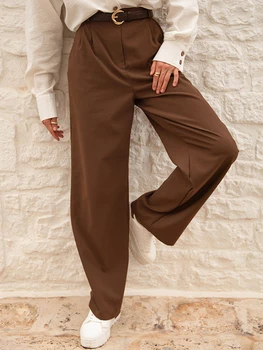 Sumuyoo Casual Femei Pantaloni Lungi 2022 Toamna Talie Mare Sex Feminin Streetwear Pantaloni De Moda Solid Full Lungime Pantaloni