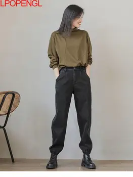 Blugi de Moda pentru Femei Elastic Talie Mare Libertate Casual Pantaloni Cargo 2022 Primavara-Vara Noi de sex Feminin de Epocă Glezna-lungime Pantaloni Harem
