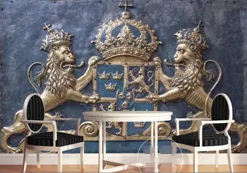 Cameră 3d tapet personalizat murală non-țesute de perete sticker 3 d leu coroana coroana regală totem pictura fotografie tapet pentru pereti 3d