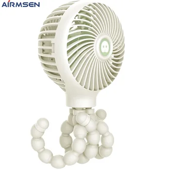 Airmsen Portabil Mini Ventilator 3 trepte de Desene animate Cooler Fani Pentru Acasa, Birou de Turism USB Reîncărcabilă Ventilator Portabil Caracatiță Sta