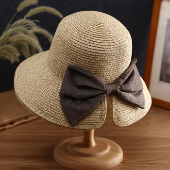 K189 Femei Pălărie de Plajă Pălărie Panama 2021 Femei Pălărie de Vară de Moda de Vara Pălărie de Paie, Pălării de Soare Parasolar Pălărie Panama Fedoras Copil