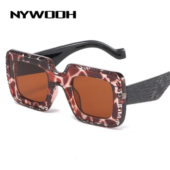 NYWOOH Pătrat ochelari de Soare pentru Femei Brand Designer de Lux-picior Larg Ochelari de Soare Vintage Unic Linii de Design UV400 Ochelari