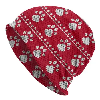 Crăciun Abstract Tricotate Labă De Câine Chelioși Căciuli, Pălării De Epocă Bărbați Femei În Aer Liber Capac Cald Cap De Folie Capota Pălărie Tricotate