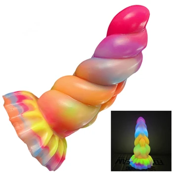 2022 Cruved Margele Sex Anal Toy Luminos Fantezie Vibrator Monstru Silicon Rezistent La Apa Buttplug Cu Ventuza Femei Mastubators