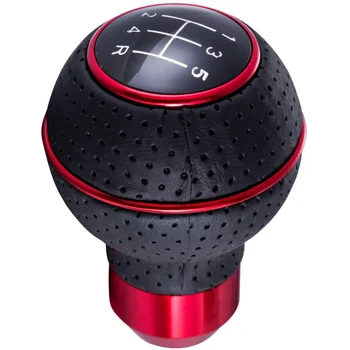 Masina cu 5 Viteze Buton de Schimbător ABS+ PU Stick Shift Mâner Universal pentru cele Mai multe Transmisii Manuale Negru+Rosu
