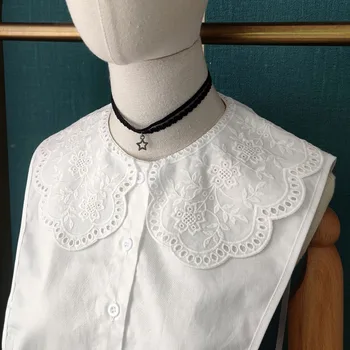 Moda Mare Rever Bluza Fals Coliere pentru Femei Tricou Alb Fals Guler de Camasa cu Cravata Detasabila Guler de Camasa Accesorii