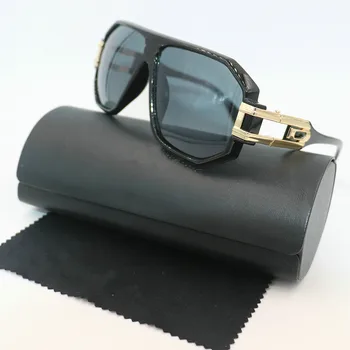 KAPELUS Bărbați și femei de metal ochelari de soare 624W Strada hip-hop ochelari de soare protectie UV 400 de ochelari de soare Conține piele neagra cutie