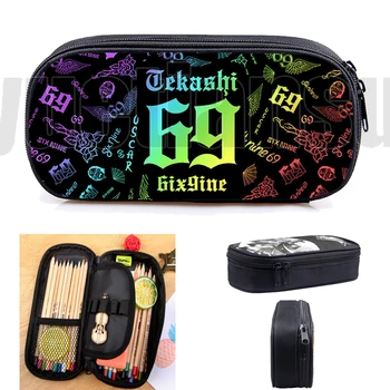 Femeile Hip Hop Rap Tekashi69 CosmeticBag de Imprimare 3D 6ix9ine Pencilcase Copii Pen Sac 2021 Album GOOBA Penbox Școală pentru Copii Pungi