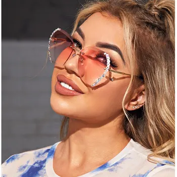 2021 moda supradimensionate fara rama ochelari de soare femei retro sexy piața diamant de lux, design de brand de ochelari de soare