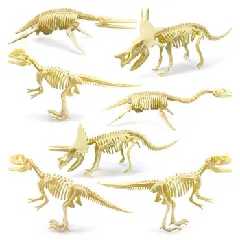 7 Buc Dinozaur Amuzant Schelete Fosile de Oase de Dinozaur Jucării pentru Copii Arheologice Jucării Dinozaur Fosil Știință de Colectare de Jucării