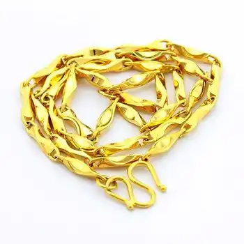 Noua Moda Frumoase 24K GP Culoare de aur pandantiv colier 46 cm lanț colier pentru bărbați și femei gargantilha bijuterii de nunta
