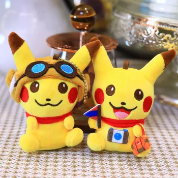12pcs/lot Pokemon Pikachu Umplute, jucării de Pluș pandantiv breloc Papusa 12cm Anime Cadou de Crăciun