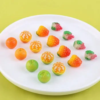 Viața Distractiv Fructe Portocale Struguri Lychee Rășină Pandantive Manual DIY Ornament Unghii Cercei Breloc Material 10buc