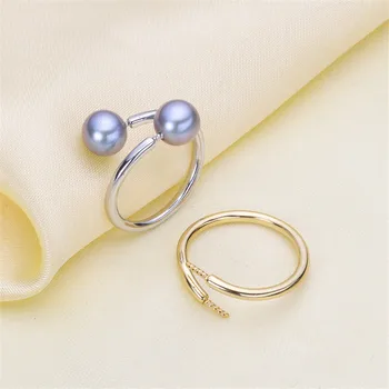 Clasic de Inele de Montare Margele Redimensionabilă Design Inele de Bază Argint 925 Inele Perla Setări Femei DIY Pearl Inel de Accesoriu Nu Perla