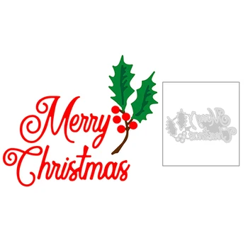 2020 Nou Fericit Decor de Crăciun și Cuvinte în limba engleză Ștanțare de Metal de Tăiere Moare Pentru DIY Scrapbooking Card de Taiat Hârtie fără timbru