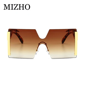 MIZHO 2020 Noua Moda fără ramă Gradient Clar ochelari de Soare Femei de Lux Supradimensionate Celebritate Roșu Lentile de Ochelari de Soare Pentru Barbati de Culoare