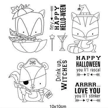 CLAR TIMBRE de desene animate de Halloween fox DIY Album album Carte ambarcațiuni de hârtie silicon role de cauciuc transparent timbre 31
