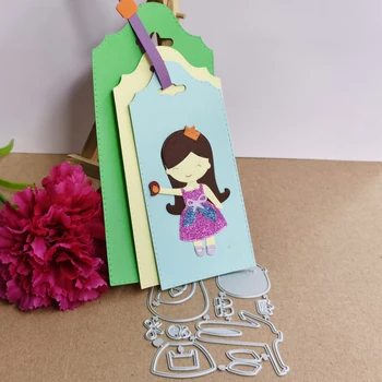 Frumos poarte fusta fetita decor accesorii de tăiere de metal mucegai DIY album șablon carte de hârtie, obiecte de artizanat