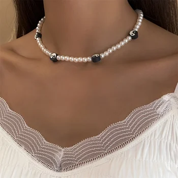 2021 Moda Chineză Yin Yang Tai Chi Pașnică Stil Artificiala Pearl Colier Pentru Femei Epocă Cravată Coliere Bijuterii Cadou