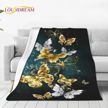 Colorate Fantezie Fluture Floare Pătură,Pătură Flanel Super Moale Arunca Pătură Pătură Caldă Patru Sezoane pentru Canapea Dormitor