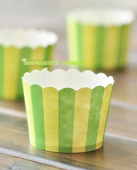 Livrare gratuita verde galben mic cupcake cazuri cupe, ieftine brioșă tort de decorare instrumente de cana de bicarbonat de mijloace de subzistență pentru petrecerea de nunta
