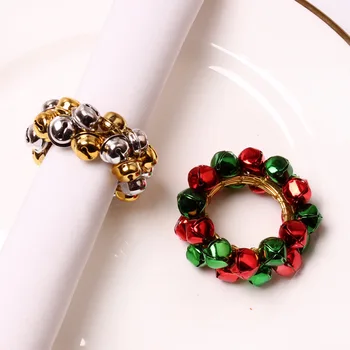 12pcs Mână-țesute de culoare clopote șervețel catarama de metal seria de Crăciun șervețel de pânză inel inel
