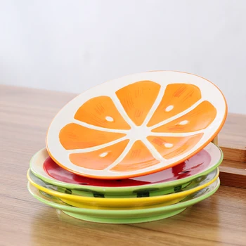1buc Fructe Plate Orange Design Tava de Alimentare de Mână-pictat Salata de Desene animate Set de Cină Copii Masa Tacamuri Set
