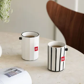 TingKe Nordic simplu Viking stil direct cana de ceramica de uz casnic moderne cana de apa ceașcă de cafea creative office suport stilou ornament