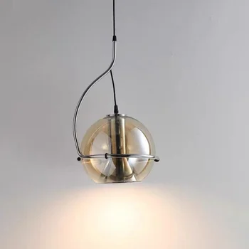 vintage condus salle a manger fier cablu titularul lampă clară cablu insula de bucatarie lampa minge de sticlă de epocă bec lampa de designer de lux