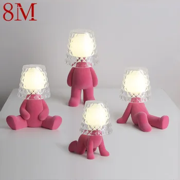 8M Nordic Lampă de Masă Creative Rasina Roz Oameni Formă Birou Lumină Noutatea LED pentru Casa de Copii Dormitor Living Room Decor