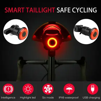 LED-uri impermeabil Bicicleta Stop Spate Frână Lumină de Avertizare Senzor Inteligent pentru Biciclete MTB Lampa Accesorii